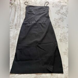 Sky David Park Vintage 90s Slinky Black Midi Dress Small  Vamp Office Siren Goth